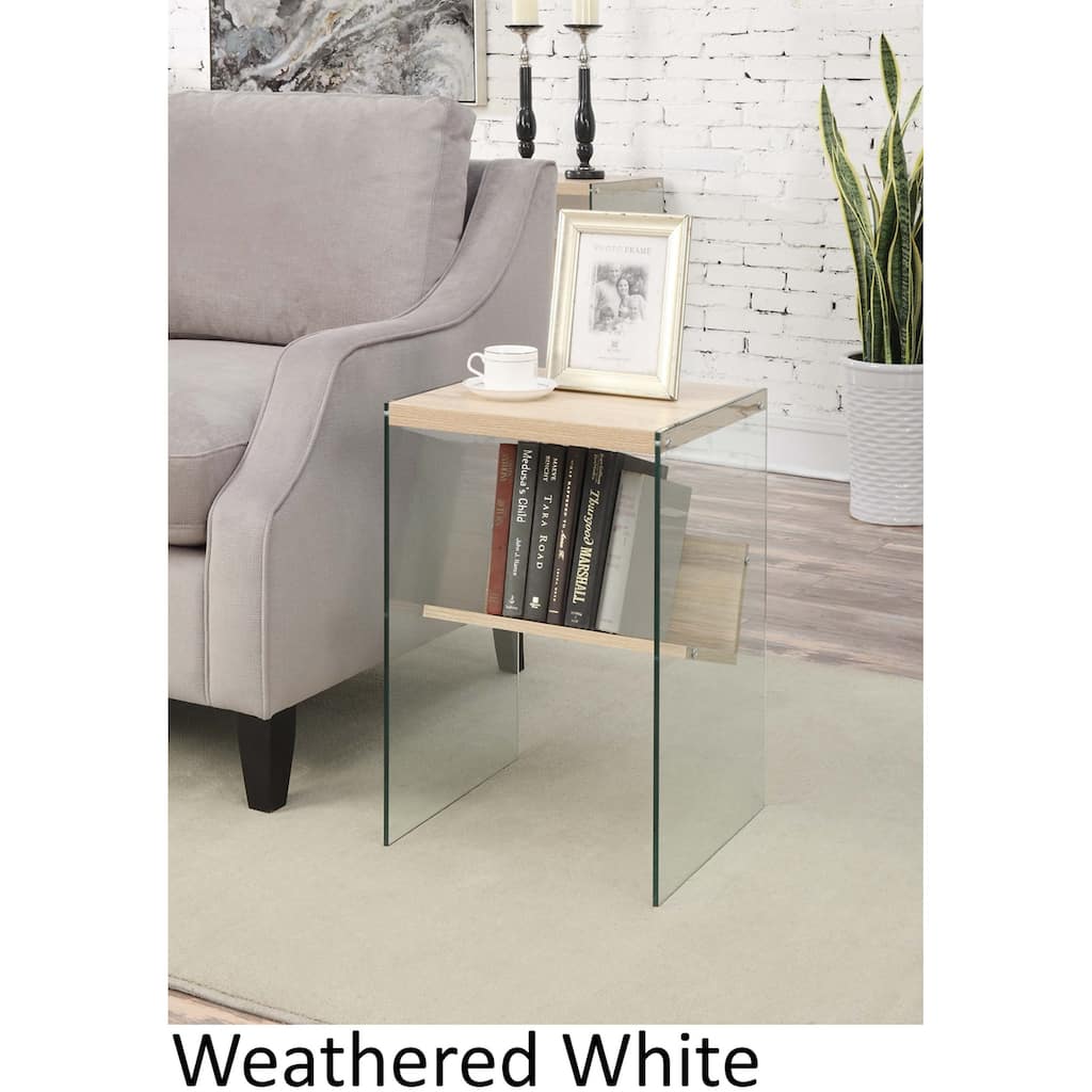Convenience Concepts SoHo Glass End Table with Shelf