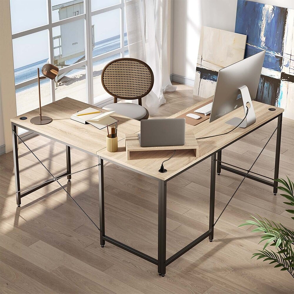 Beige store computer desk