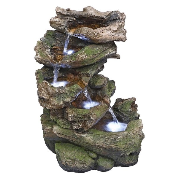 slide 2 of 7, Design Toscano Mesquite Falls Illuminated Garden Fountain