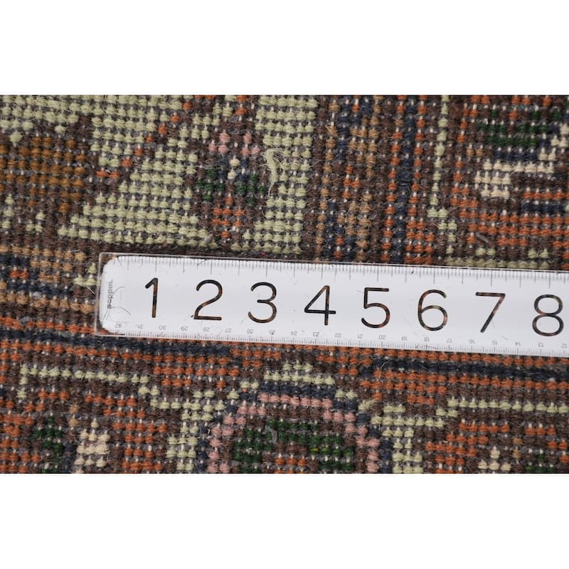 Light Green Heriz Serapi Indian Accent Rug Handmade Wool Carpet - 3'10" X 6'3"