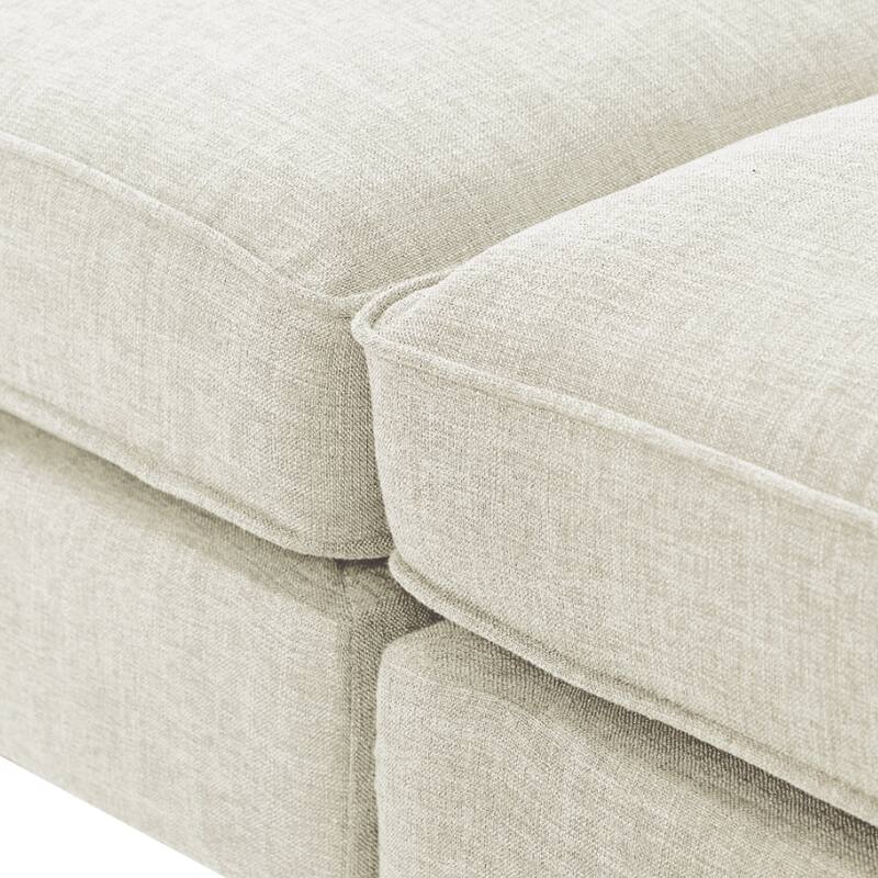 Classic Polyester Upholstered Sofa Wooden Legs, Rolled Arms, and Two