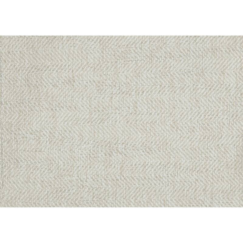 Ivory Fabric Upholstered Ottoman Cushion Seat Modern Living Room Furniture 1pc Solid Wood Legs