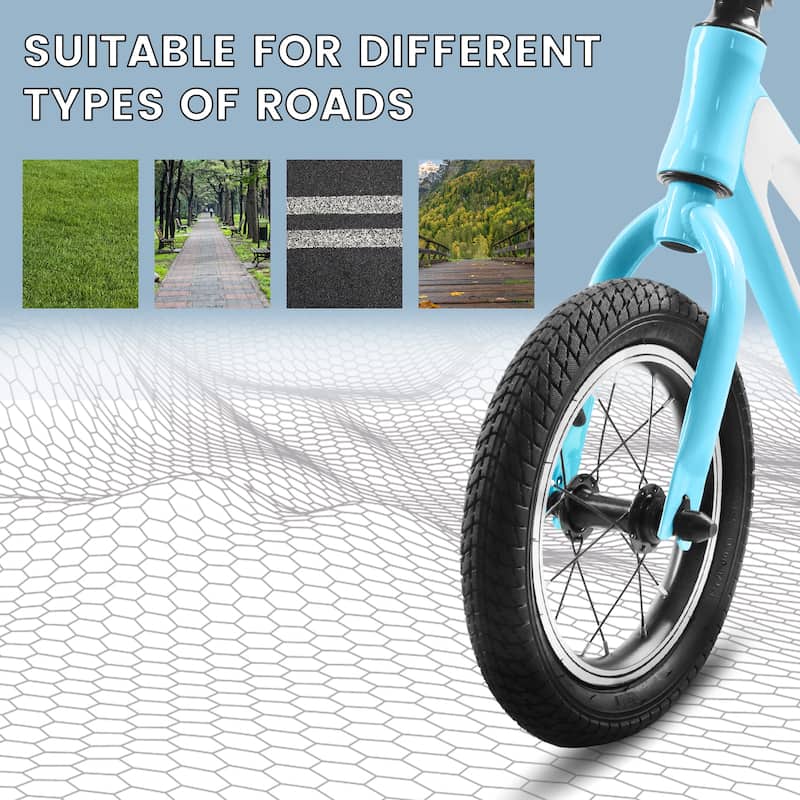 12" Toddler Balance Bike with Rubber Foam Tires and Adjustable Seat