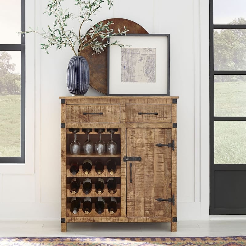 Emerson Weathered Honey Wine Accent Cabinet - Wood