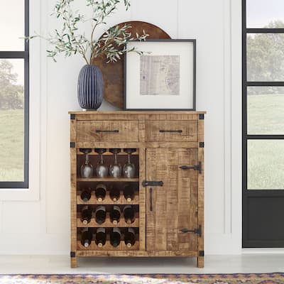 Emerson Weathered Honey Wine Accent Cabinet