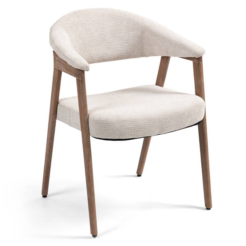 Berwyn Beige Washed Woven Fabric Dining Chair