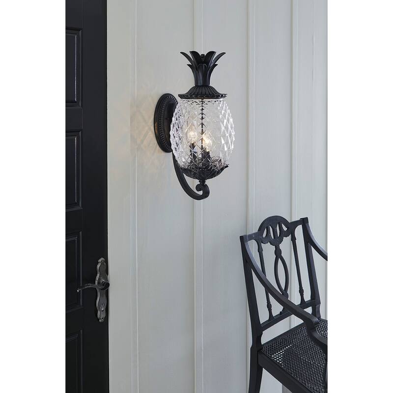 Lanai 3-light Outdoor Matte Black Wall Lantern