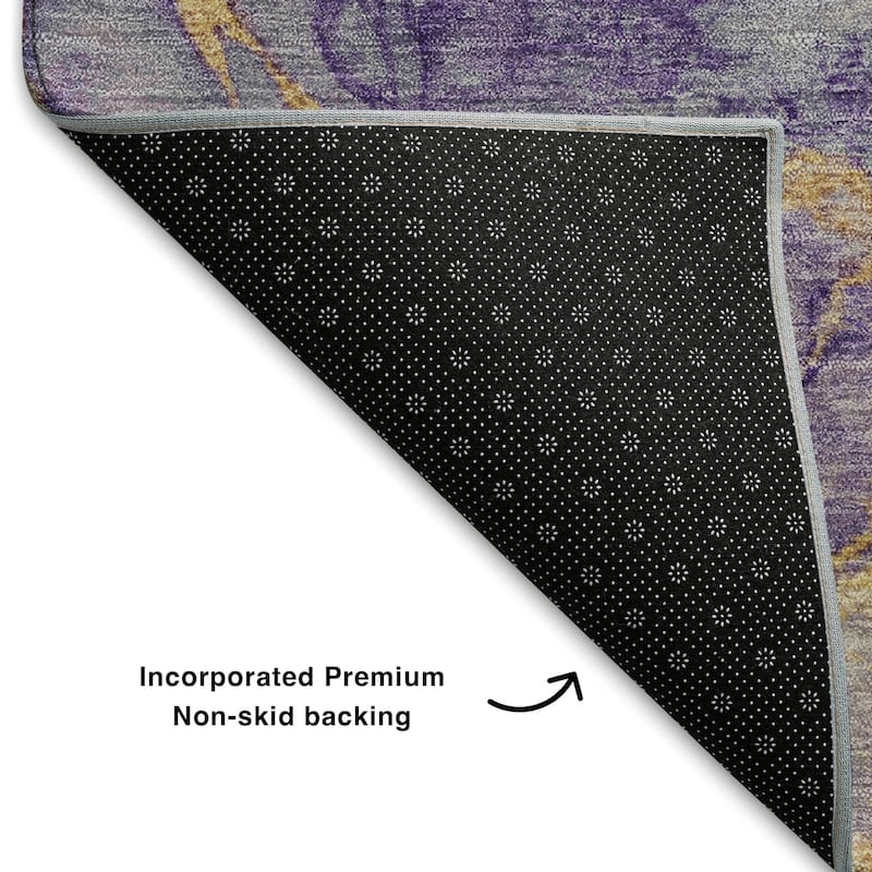 Premium Washable Super Soft Modern Crackle Mayfield Rug