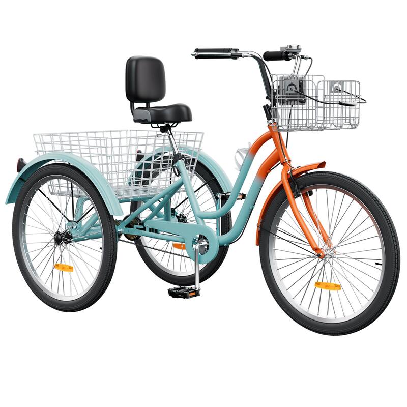 Moasis 26" Adult Tricycle 3 Wheel Bikes 1 Speed Trike Low Step Through Cruiser Bike