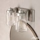 preview thumbnail 1 of 10, Hunter Devon Park Bathroom Vanity Wall Light, Damp Rated, Rustic, Farmhouse 2-Light - Brushed Nickel and Grey Wood