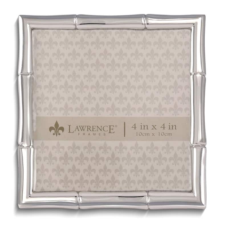 Curata Silver-Tone Metal Bamboo 4x4 Photo Frame