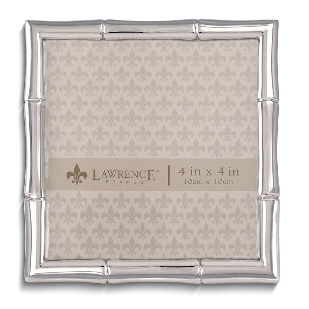 Curata Silver-Tone Metal Bamboo 4x4 Photo Frame