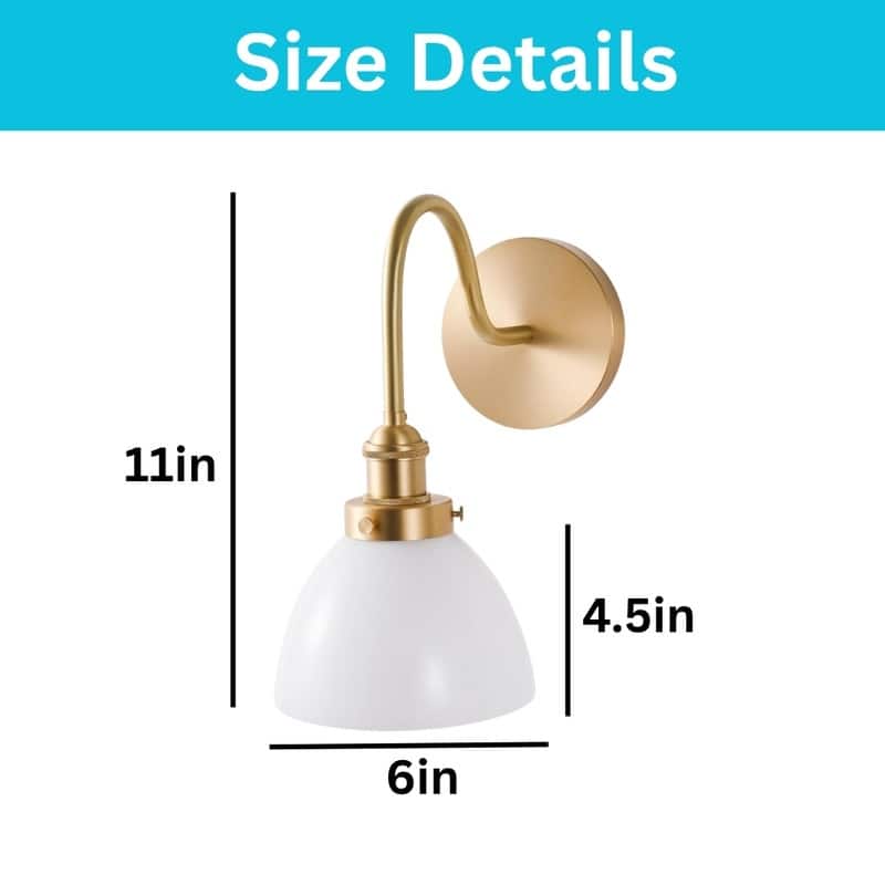 LED wall sconce gold wall light brass, glass wall light fixture