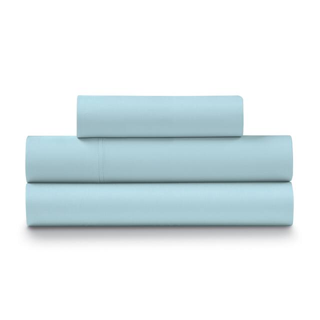 Ella Jayne Home Luxe Cotton Percale Crisp Cool 4-piece Bed Sheet Set - Aqua - Twin