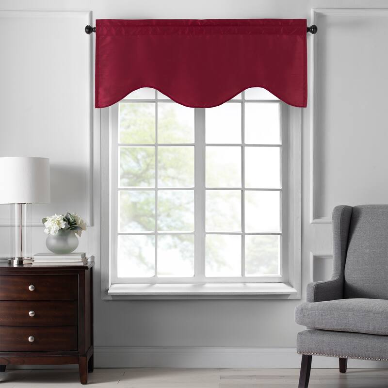 Gracewood Hollow Foster Faux Silk Scalloped Window Valance - 50"x21"