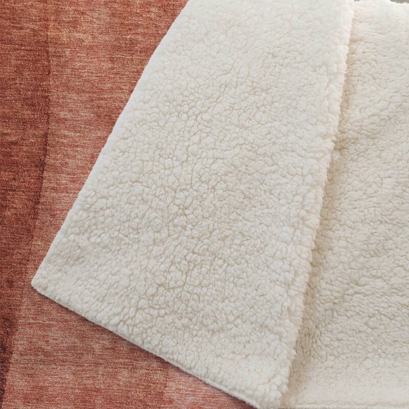 Premium Machine Washable Contemporary Ombre Sherpa Throw Blanket