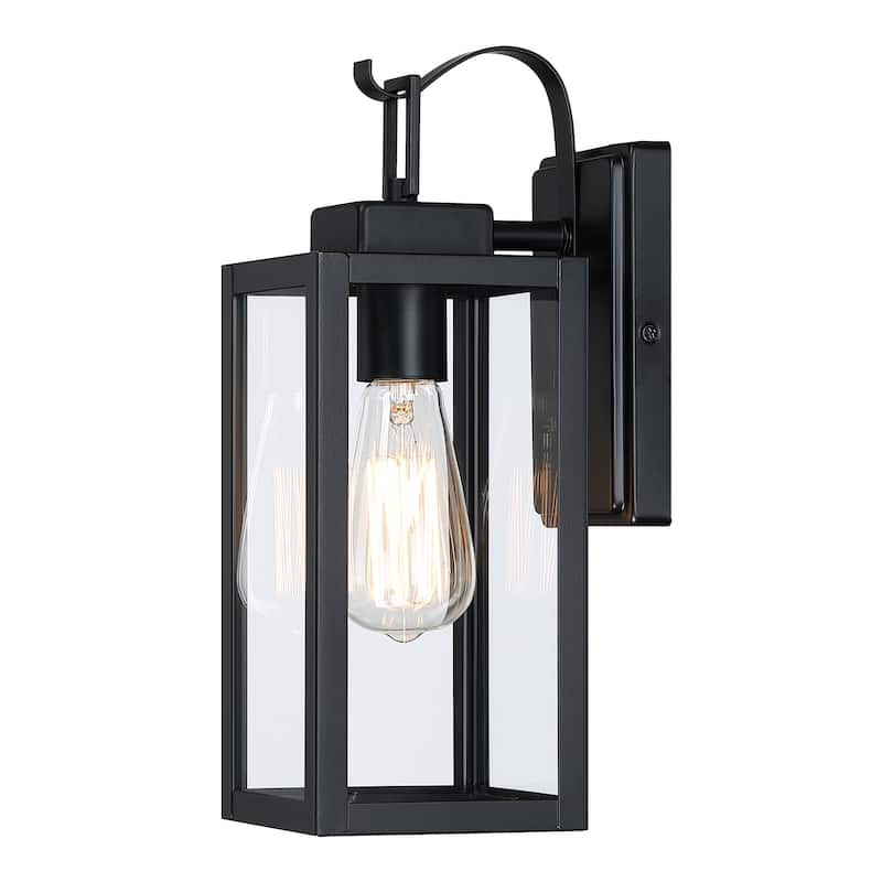 Martin 1-Light Black Outdoor wall Lantern Sconces (2-Pack)(Dusk to Dawn Could be Chosen)