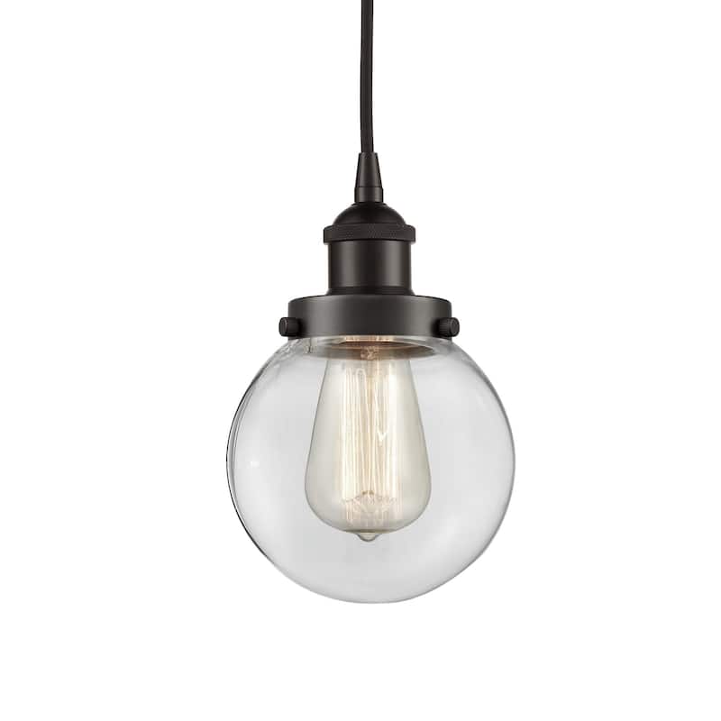 Innovations Lighting 616-1PH-10-6 Beacon Pendant Beacon 6" Wide Mini - Oil Rubbed Bronze / Clear