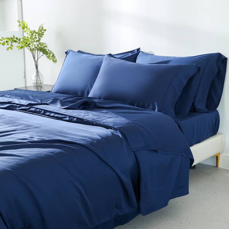 Twin Ducks Inc Rayon from Bamboo Duvet Cover - Navy - King