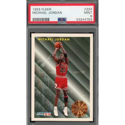 Michael Jordan 1993 Fleer Basketball Card #224 Graded PSA 9 MINT - 8'6" x 11'6"