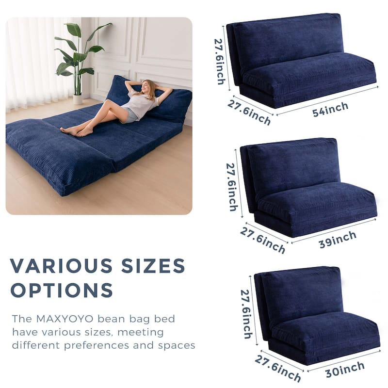 Corduroy Bean Bag Folding Sofa Bed