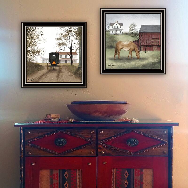 2-Piece Framed Wall Art Set - The Old Mare & Heading' Home, Black Frame
