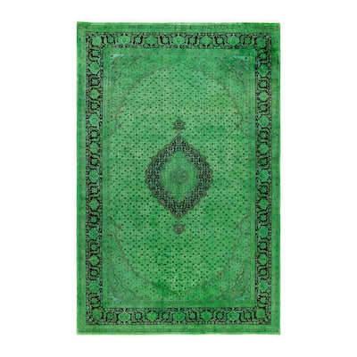 Contemporary Overdyed Wool Hand Knotted Area Rug - 6' 1" x 9' 4"