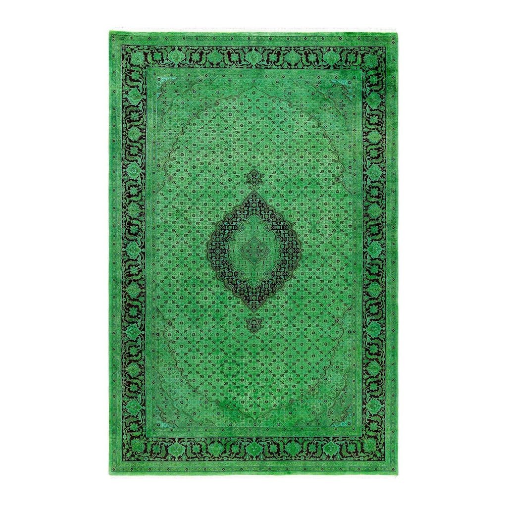 Contemporary Overdyed Wool Hand Knotted Area Rug - 6' 1" x 9' 4"