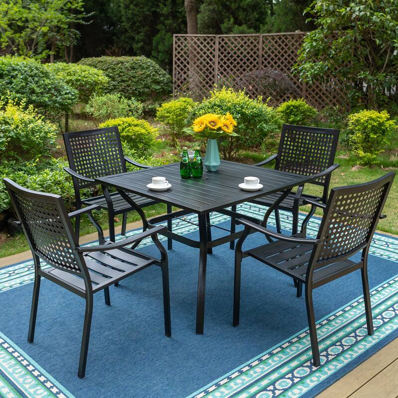 5-Piece Metal E-coating Patio Dining Set