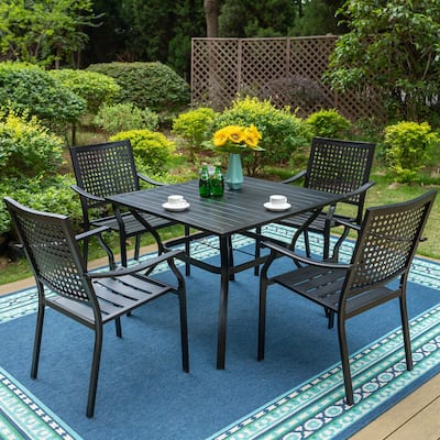 5-Piece Metal E-coating Patio Dining Set