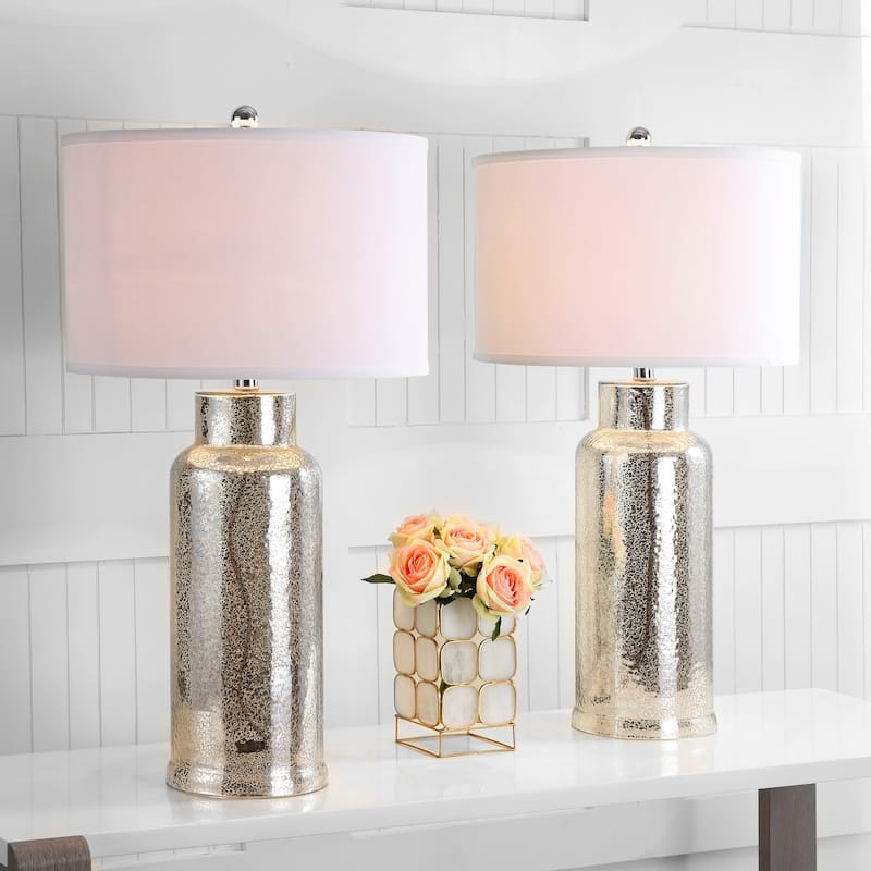 SAFAVIEH Lighting Mayra 29-inch Clear Bottle Glass Table Lamp (Set of 2) - 15.5"x15.5"x29"