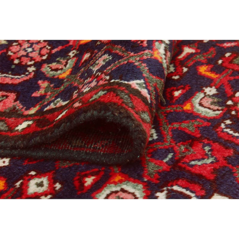 Fine Vintage Distressed Laily Navy/Red Runner - 1'10" x 13'2"
