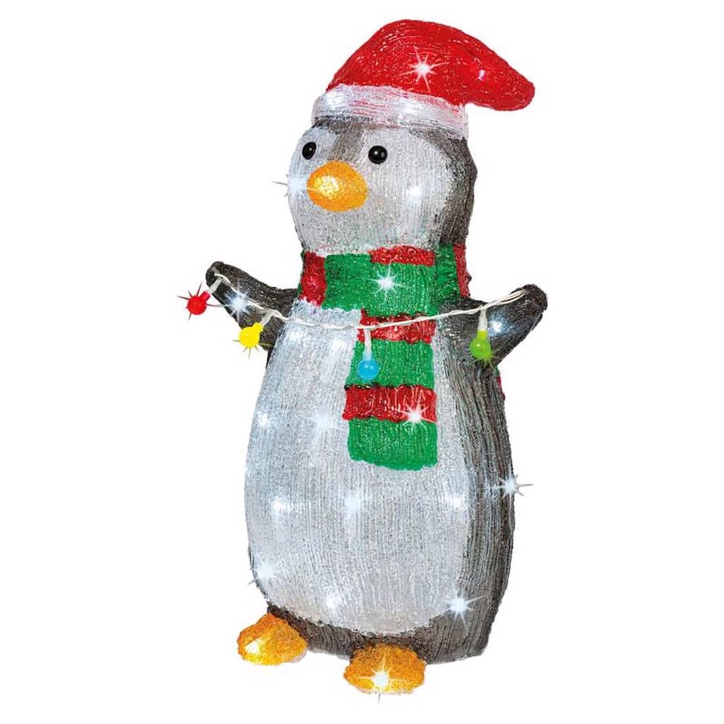 Lumineo LED Cool White Penguin 18 in. Yard Decor - Black