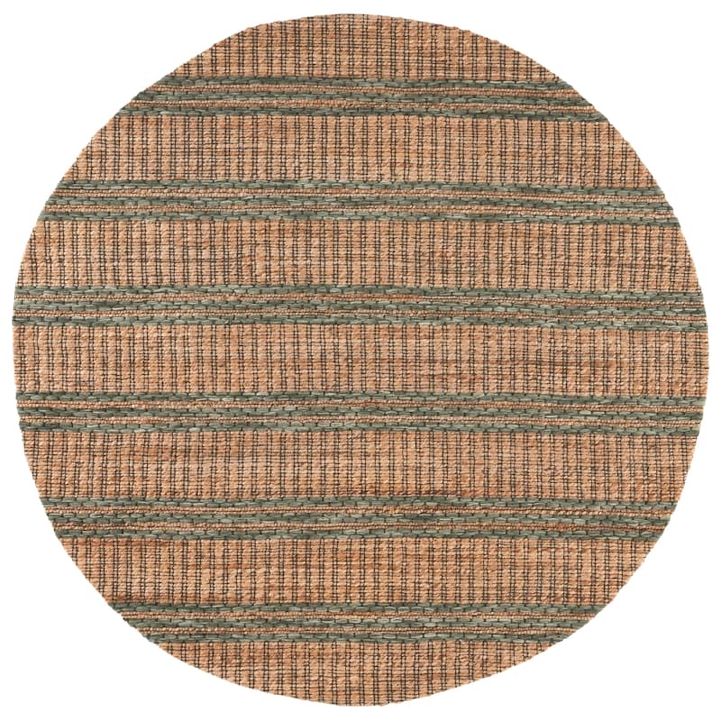 Martha Stewart by SAFAVIEH Handmade Friedhilde Jute Rug - 6' Round - Natural/Green