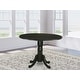 preview thumbnail 1 of 2, East West Furniture Dublin Kitchen Dining Table - a Round Wooden Table Top with Dropleaf & Pedestal Base, (Finish Options) DLT-BLK-TP