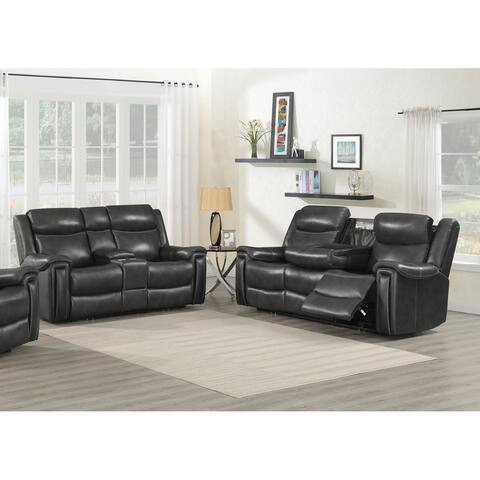 Shallowford Hand Rubbed Charcoal Power reclining seats with Power headrests Living Room Set