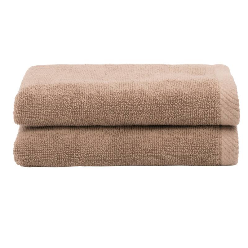 Authentic Hotel and Spa 100% Turkish Cotton Ediree Fingertip Towels - Set of 2 - Cocoa