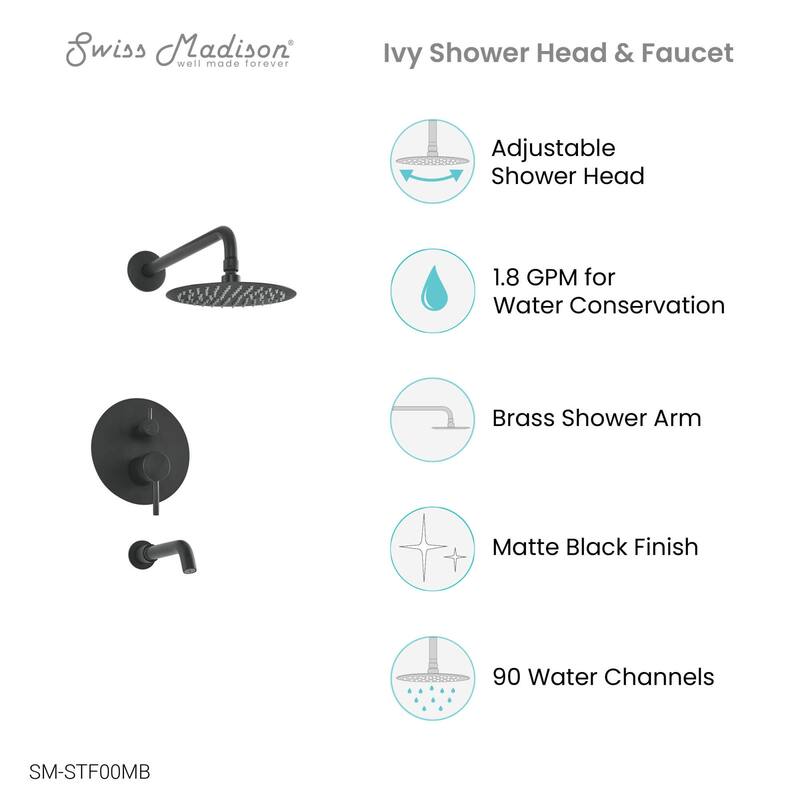 Swiss Madison SM-STF00 Ivy Tub and Shower Trim Package with 1.8 GPM