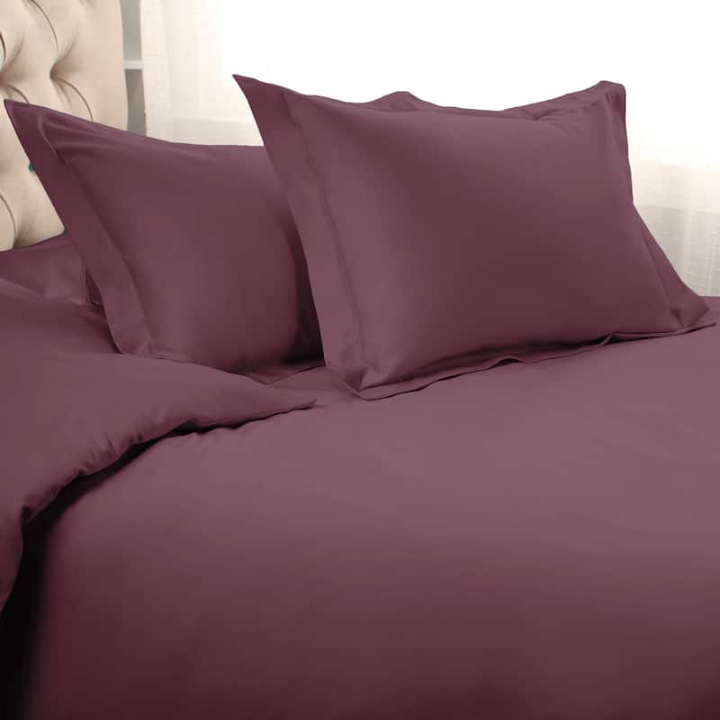 Egyptian Cotton 1000 Thread Count 3 Piece Duvet Cover Set by Superior - Plum - Full - Queen