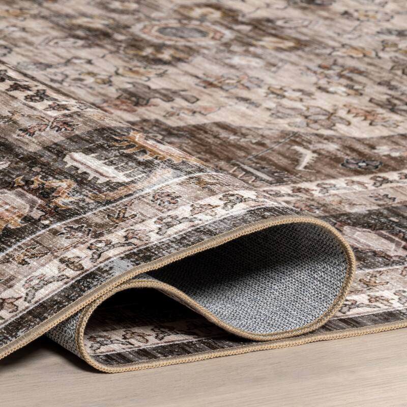 Nuloom Delisa Vintage Stain-Resistant Machine Washable Area Rug