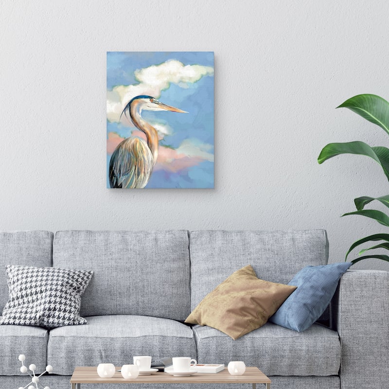 Heron Portrait by Studio Arts Canvas Art Print
