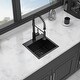 preview thumbnail 3 of 18, Black Stainless Steel Single Bowl Drop-in Kitchen Sink with Rinse Grid