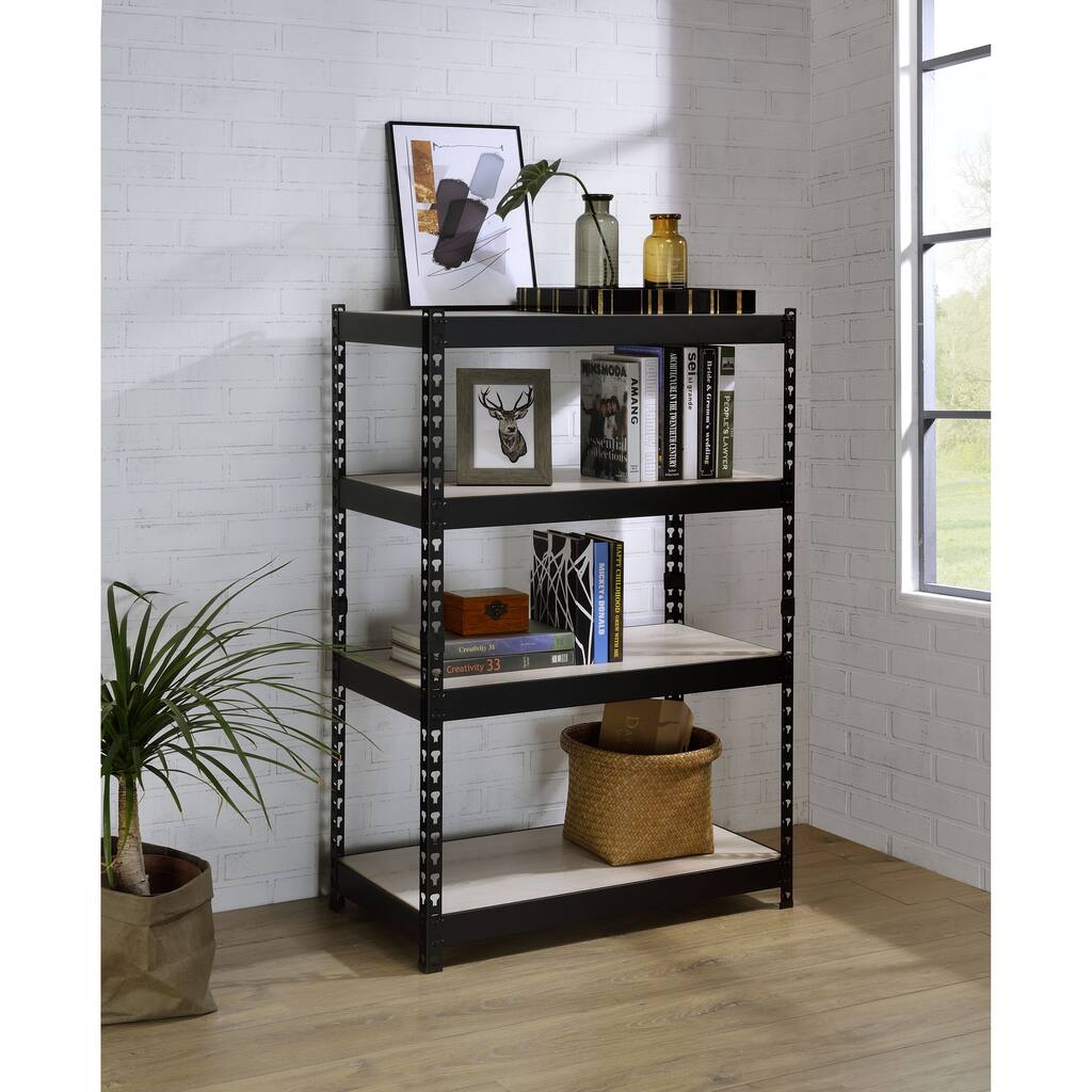 Decmus Natural & Black Finish Bookshelf