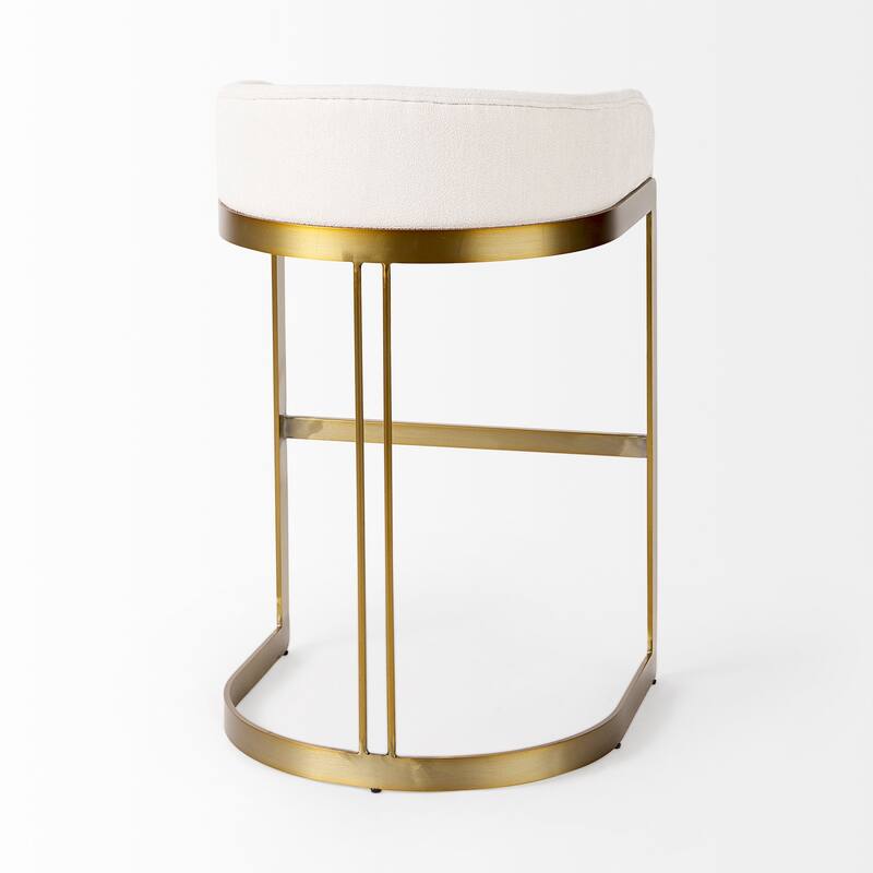 Hollyfield Cream Fabric Seat with Gold Metal Frame Counter Stool