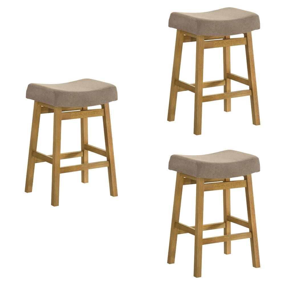 Lenon Modern Farmhouse Backless Bar Stool, Saddle Counter Stool with Upholstered Seat