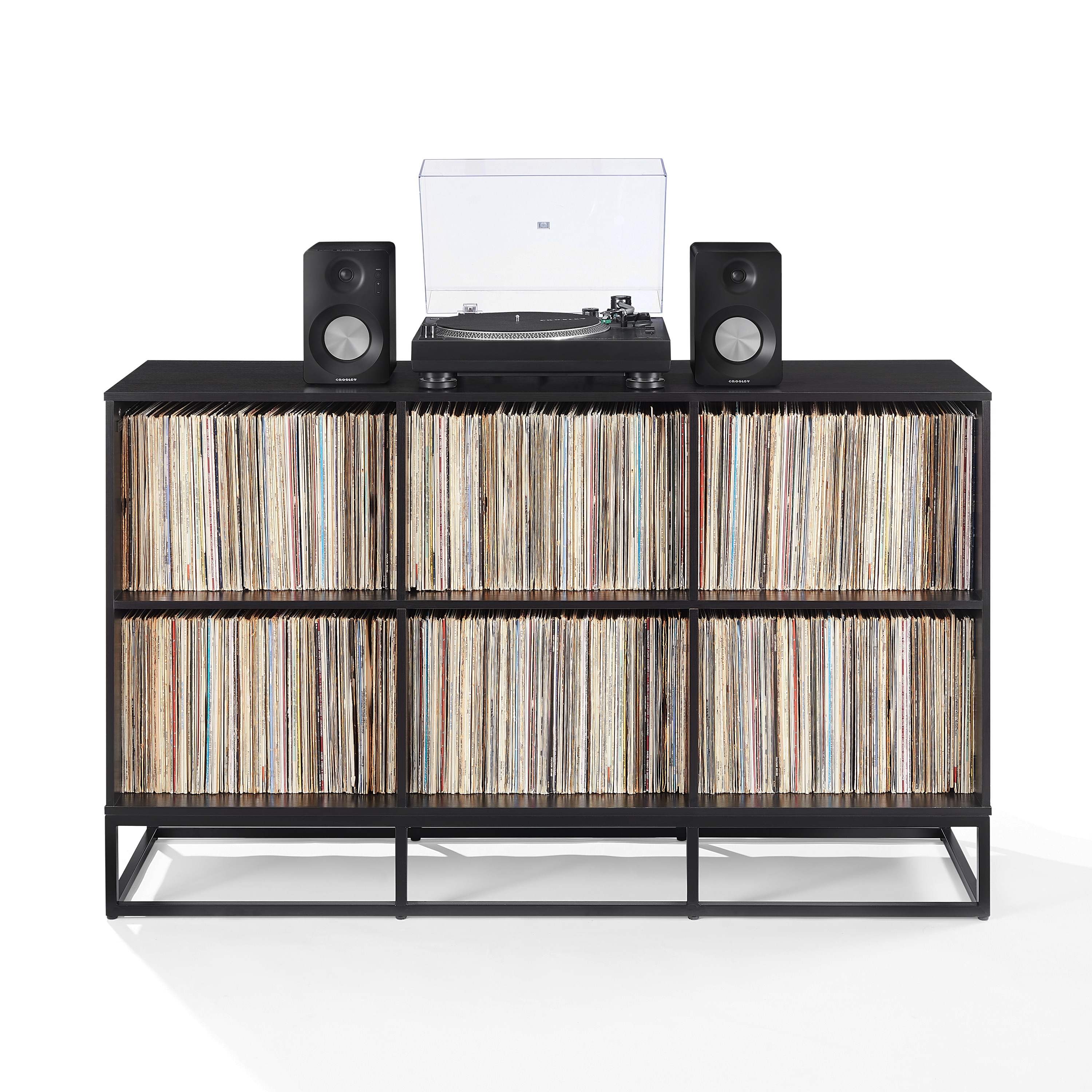 Crosley Enzo 6 Cube Record Player Stand With Vinyl Storage