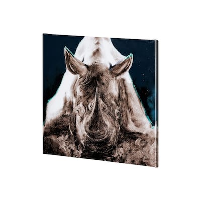 Rhino Blue (30 x 30) Canvas Art Print
