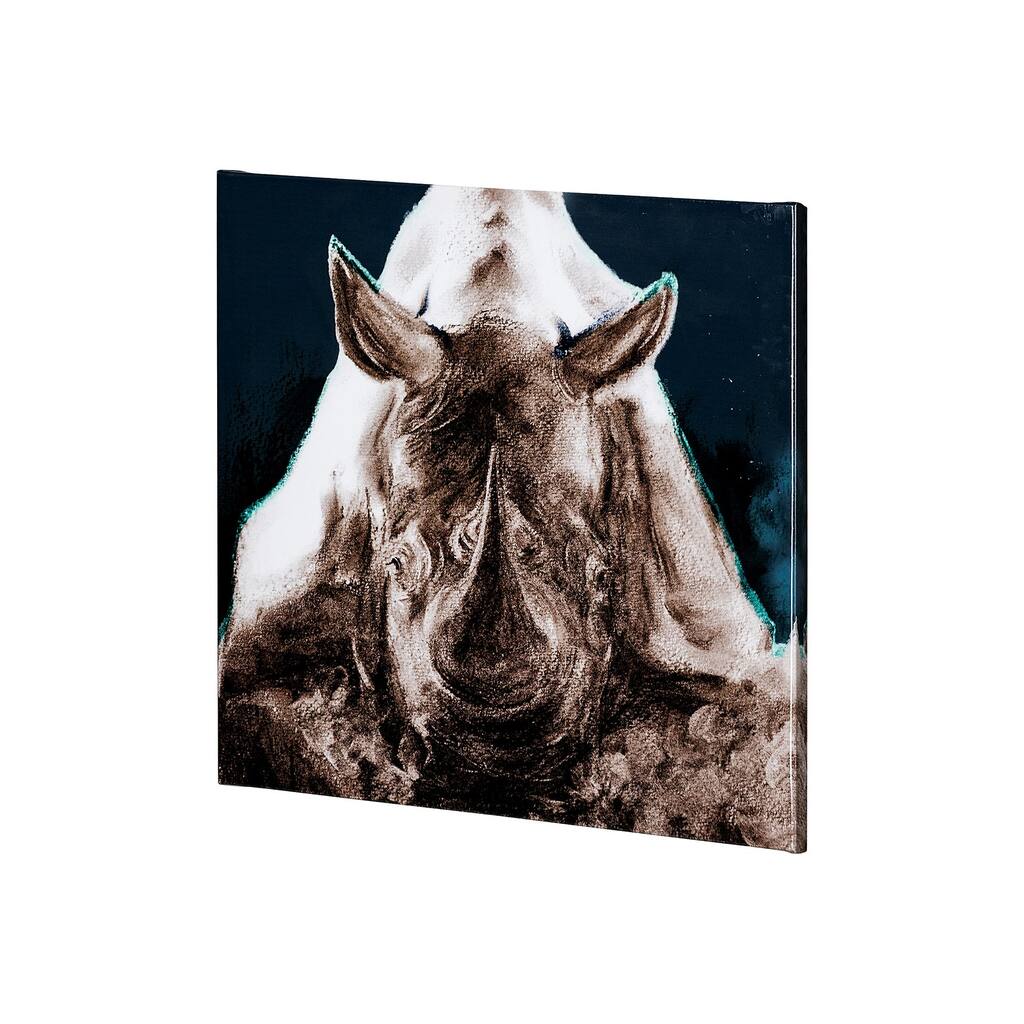 Rhino Blue (30 x 30) Canvas Art Print