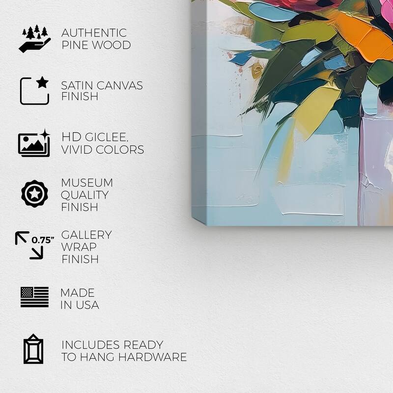 Wynwood Studio Canvas Floral and Botanical Open flowers Pink and Cabin & Lodge Wall Art Canvas Print