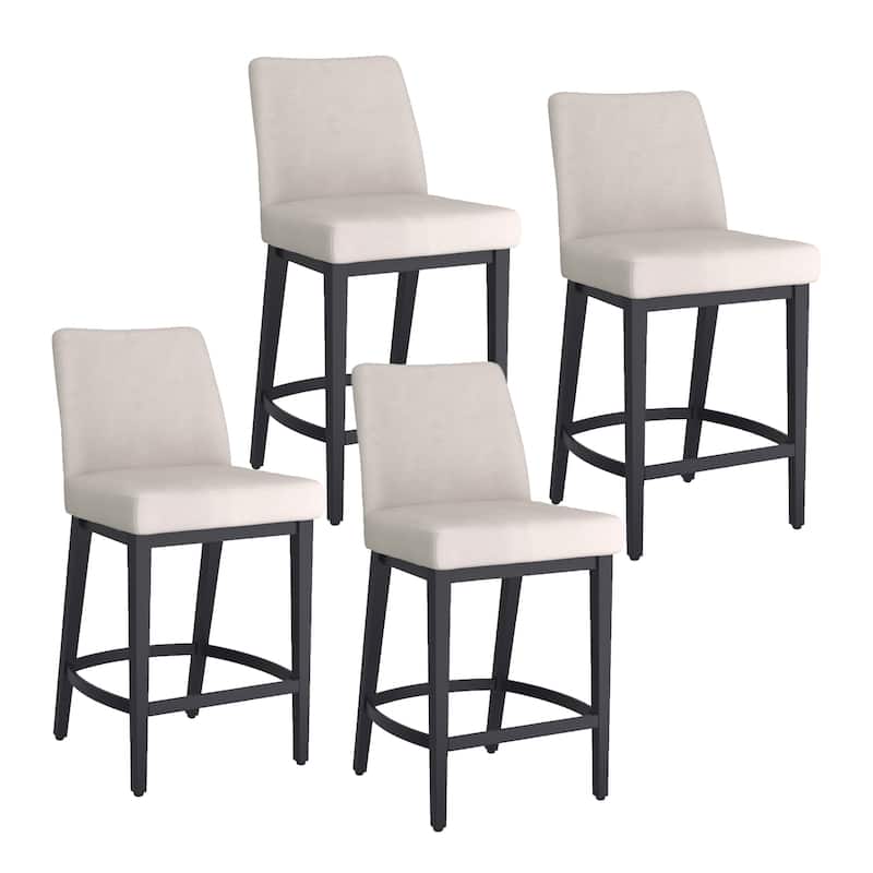 Modern Fabric and Metal 26" Counter Stool, Set of 4